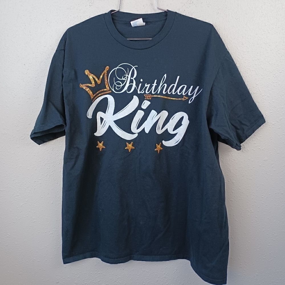 Pre-owed Port and Company Men's "Birthday King" Shirt Size XL